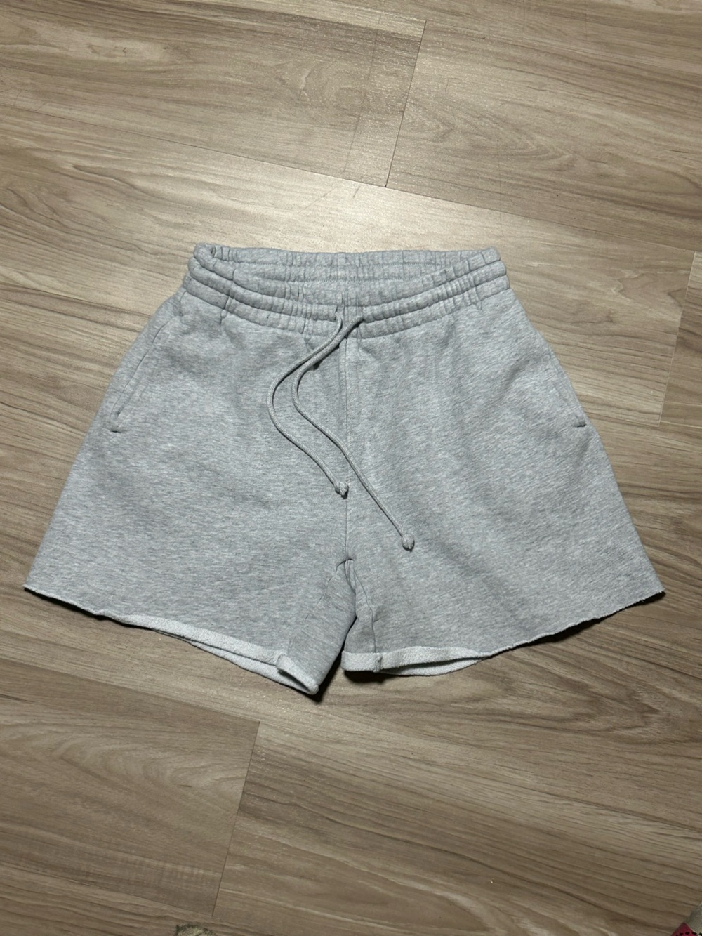 TNA Cozy Boyfriend Heather Gray Drawstring Sweat Shorts